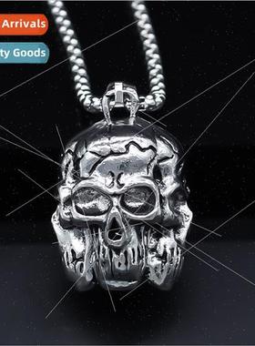 Punk skull pendant necklace niche men sweater chain Europe s