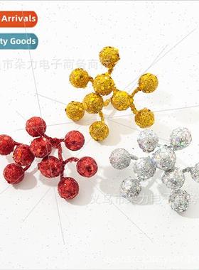 Christmas decorations 9 head gold silver red glter pink simu