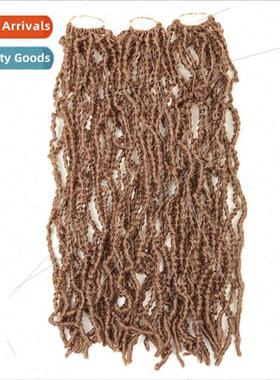 Disssed locs two strands wrapped tube twisted afro wig women