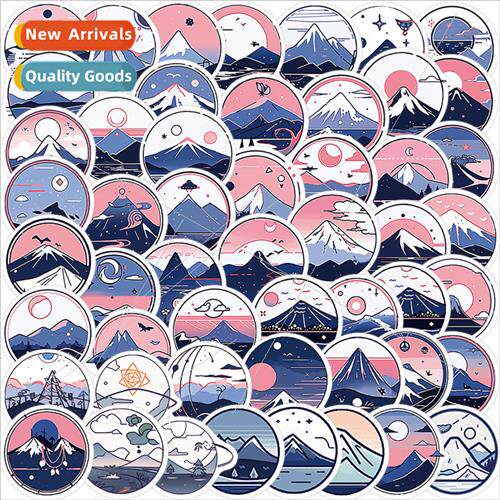 52 cartoon mountain ranges planet figure graffi stickers per
