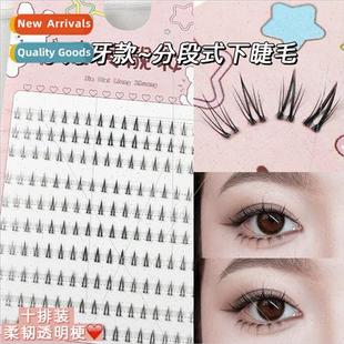 Crescent Moon Lower Eyelashes Clear Natural 10 Rows Fairy Lo