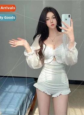 One-piece swimsu female 2023 new sexy pure desire ins wind c