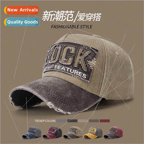 Broken hole hat female retro male baseball cap Korean  tide