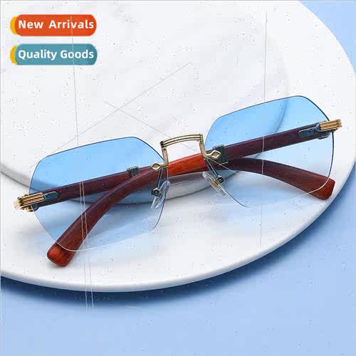 6022 new fashion wood grain leopard head sunglasses 适用wome