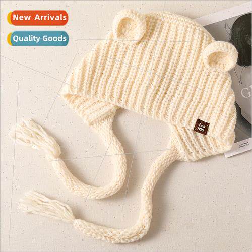 Cute bear knted wool cap new big head circumference show fac