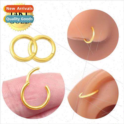 Europe simple 14K aperture earrings nose ring dual-use full
