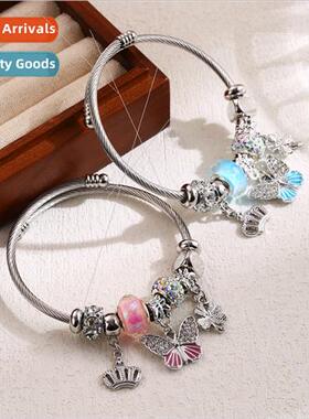 DIY Beaded Bracelet Butterfly Crown Bracelet Stainless Steel