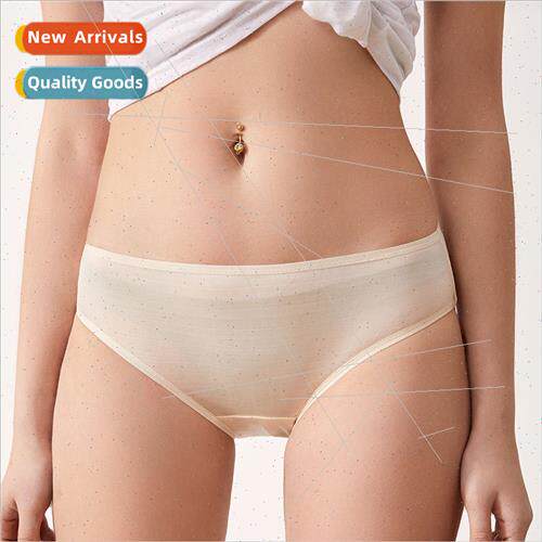 Summer new mulberry silk women panties pure color breathable