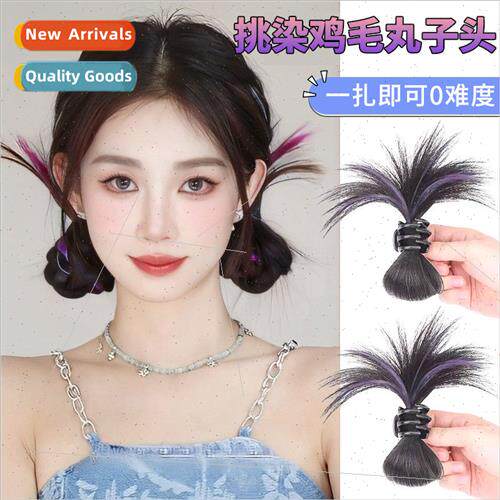 Grab clip  chicken hair shuttlecock head wig female half tie