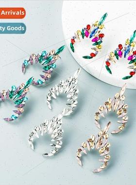 Fashion ins cold wind inlaid coloured rhinestones full diamo