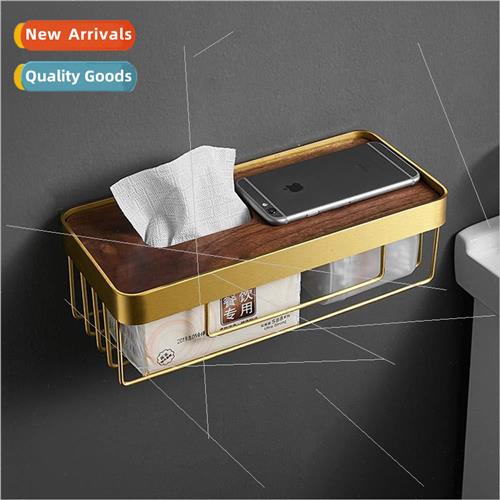 No-punch toilet paper holder paper towel organizer wall-moun