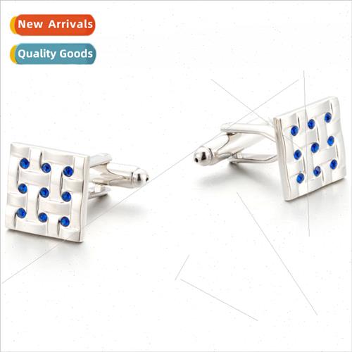 Cufflinks men business cufflinks blue diamond buttons French