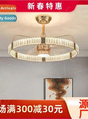 Crystal fan light light luxury modern simple living room cei