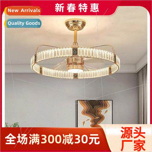 Crystal fan light light luxury modern simple living room cei