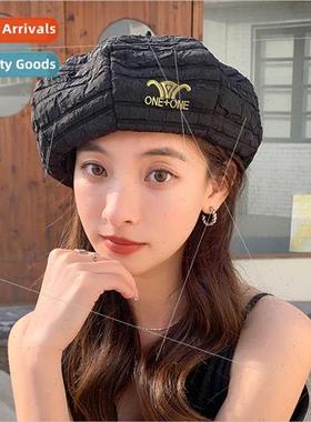 Spring new fashion bubble pleated beret children Korean casu