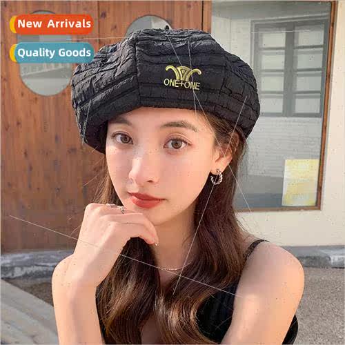 Spring new fashion bubble pleated beret children Korean casu