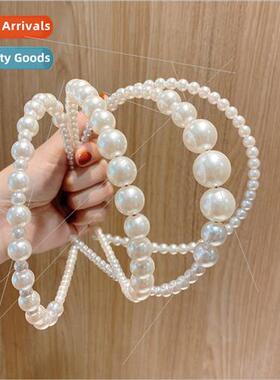mple pearl hair bands female retro versatile headband pressu