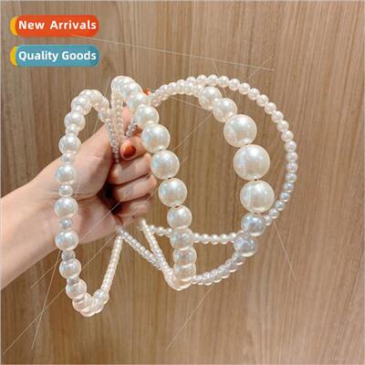mple pearl hair bands female retro versatile headband pressu