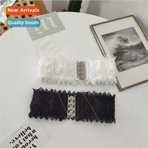 Lace women waistband straps wide belt tie body shaping fashi