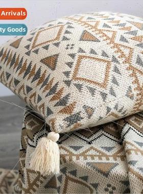 ins Scandinavian fishbone pattern pillow sofa cushion Morocc