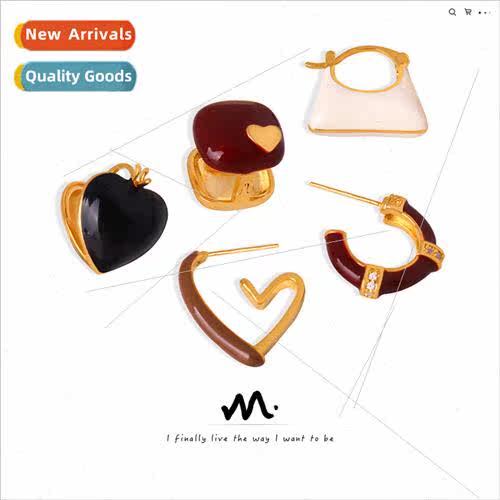 Europe new simple fashion copper material wh diamonds glaze