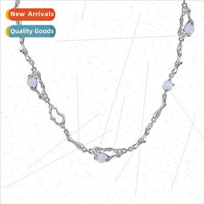 Irregular moonstone necklace female ins advanced niche new s