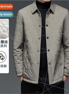 Mulberry silk lapel middle-aged men cotton clothing light co