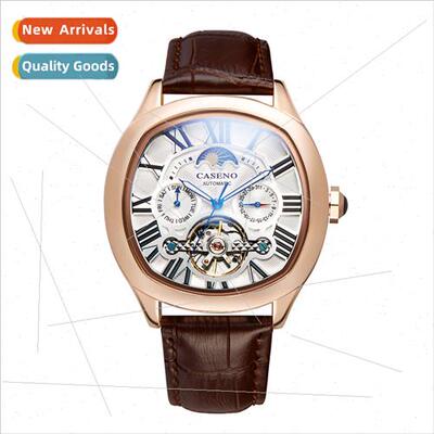 Star Tourbillon Automatic Mechanical Wristwatch Tonneau Wate