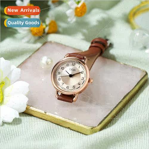 Fashion retro sense small dial lerary belt waterproof quartz