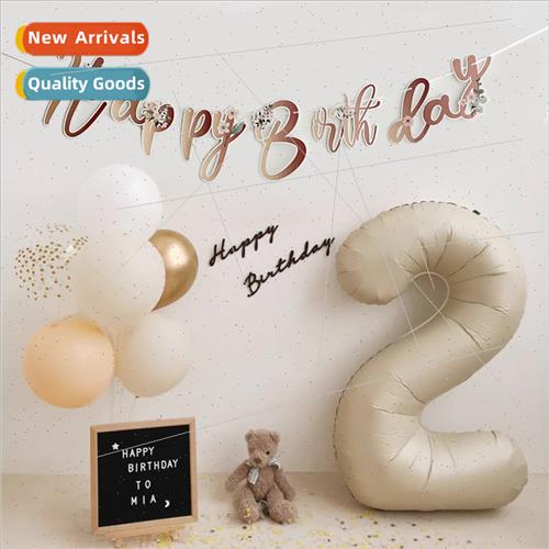 Vintage flowers rustic amese letters pull flag banner birthd