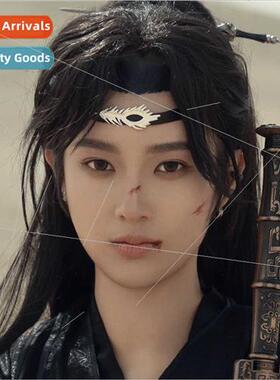 Ethnic feather leather hair bands ancient alloy ehead jewelr