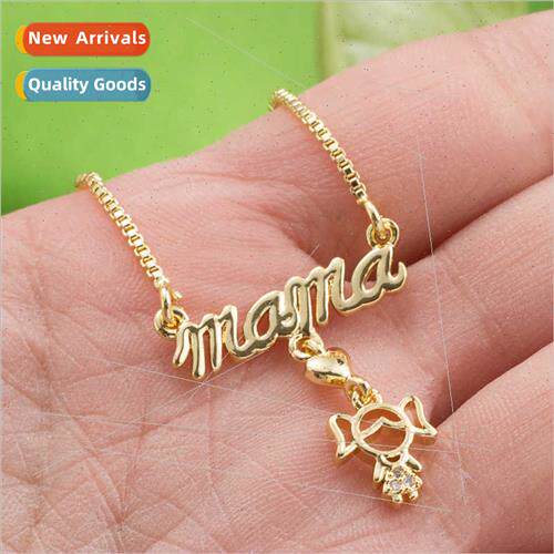 Mother Day  Necklace Europe Vintage Sweater Chain ins Englis