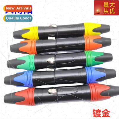 Five-color copper pin gold-plated microphone plug three core