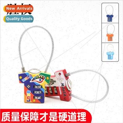 Clothes modeling code padlock wire rope three luggage lock l