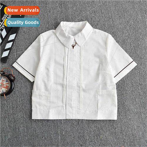 New jk shirt short-sleeved female unim embroidered deer head