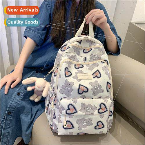 Japan ins cute schoolbag female junior girls bear print back