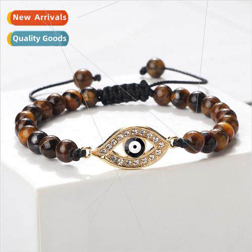 Micro-set Oval Bracelet Men Women  Handmade Round Stone Brac