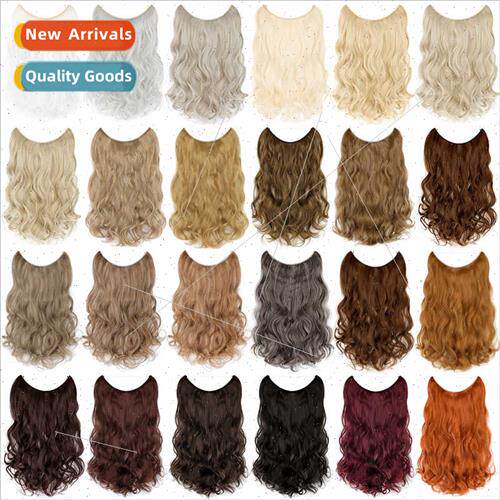 Fish line hair curtain long curly hair no trace hair extensi