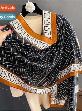 Korea spring autumn new cotton linen scarf female Yunnan Dal