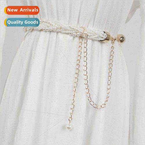 Skirt Belt Decoration Pearl Waist Chain Dress Waist Slim Sma