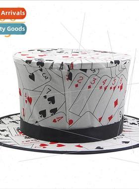Magic Hat Poker Pattern Boxed Stage Folding Spring Hat magic