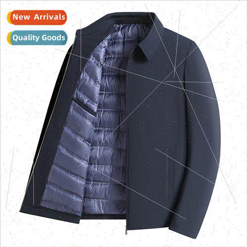 Lapel middle-aged elderly down jacket men winter dad thicken