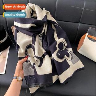 long doubl new use dual shawl warm bow Korean winter Autumn