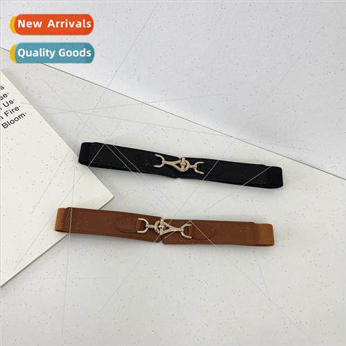 Golden buckle belt female decorative waistband skirt retro e