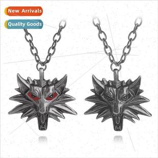 alloy wolf head Jewellery men zinc pendant nec wcher3