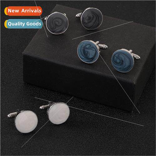 Europe fashion round metal cufflinks men French shirt busine