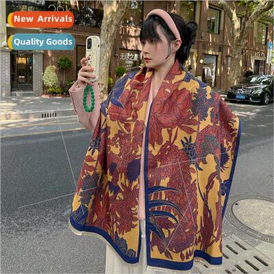 Scarf female winter versatile warm faux cashmere large shawl