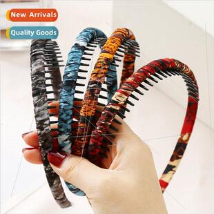 New -slip fabric hair bands leopard print toothed bangs hair