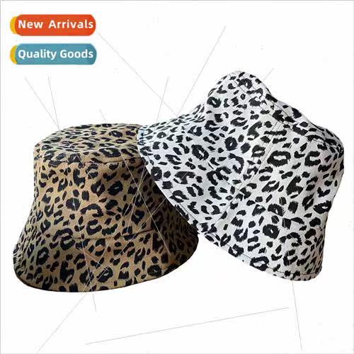 Leopard autumn winter new thickened tweed fisherman hat nd c