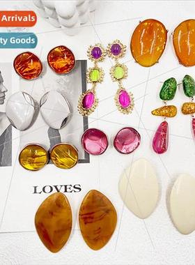Irregular earrings resin earrings ZAR new summer colorful tr